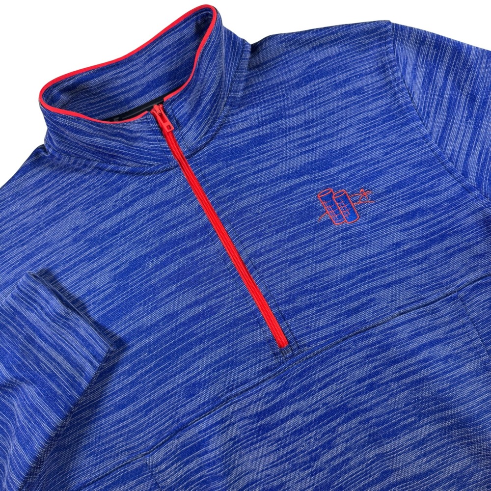 Under Armour Storm Golf 1/4 Zip Pullover Mens M Blue Space Dye Kangaroo Pocket